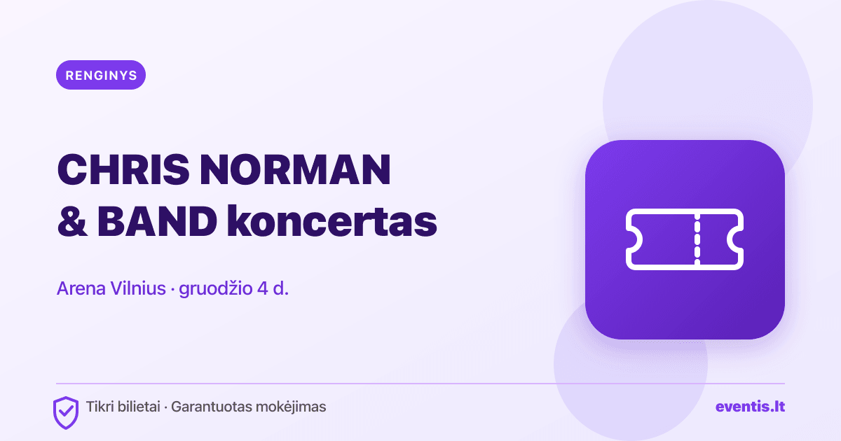 Chris Norman & Band bilietai: gruodžio 4 d., Vilnius