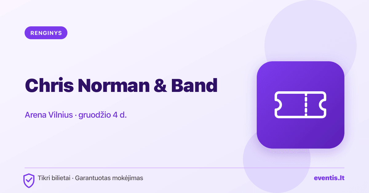 Chris Norman & Band bilietai: gruodžio 4 d., Vilnius